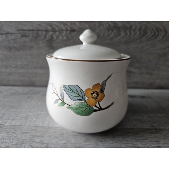 Vintage Woodhill by Citation Covered Sugar Bowl Floral Flowers - Picture 9 of 11